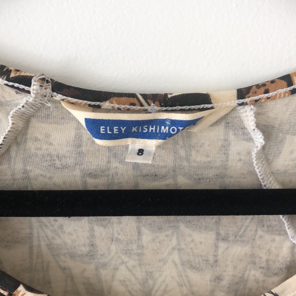New Eley Kishimoto 100% cotton feather graphic dolman sleeve mini shirt dress - Picture 4 of 7